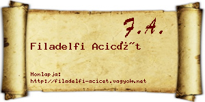 Filadelfi Acicét névjegykártya